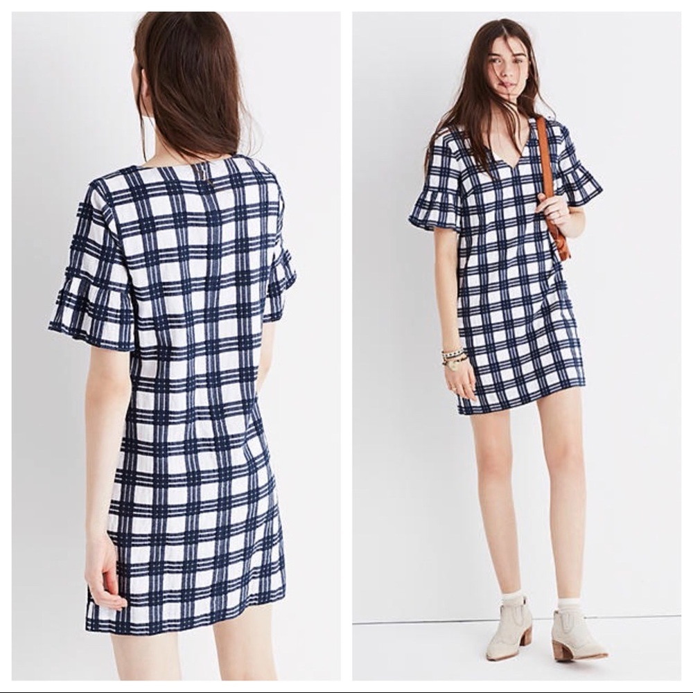 Madewell plaid dress bell sleeve tunic RELISTED - Picture 1 of 13